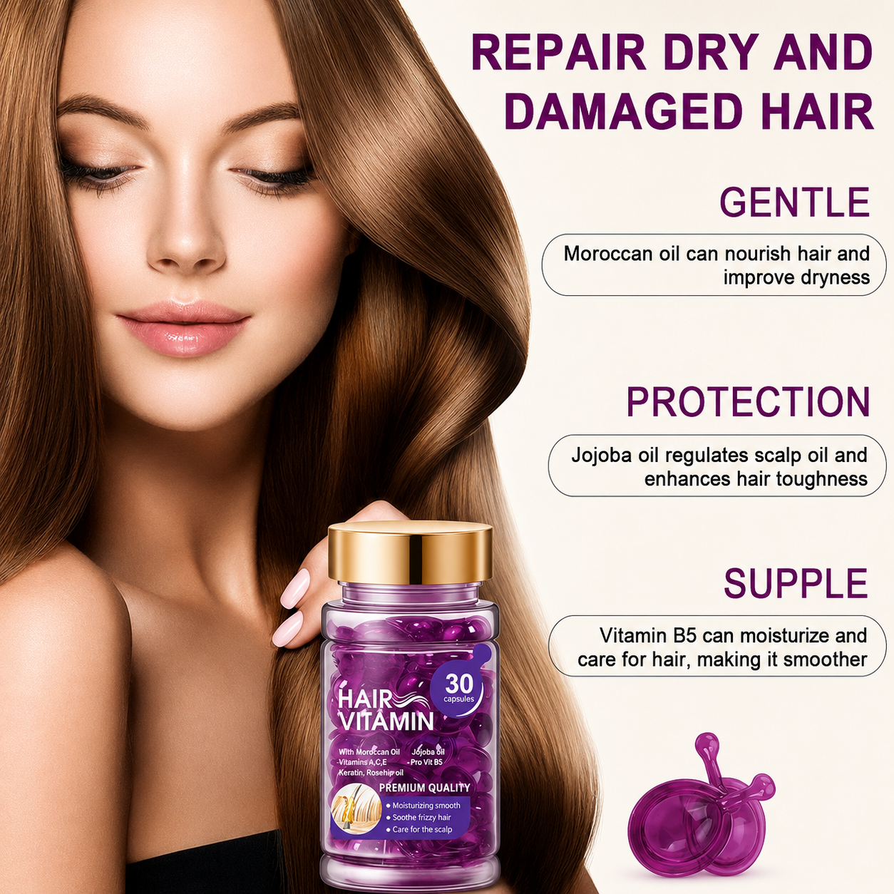 Hair Smoothing Serum Capsules
