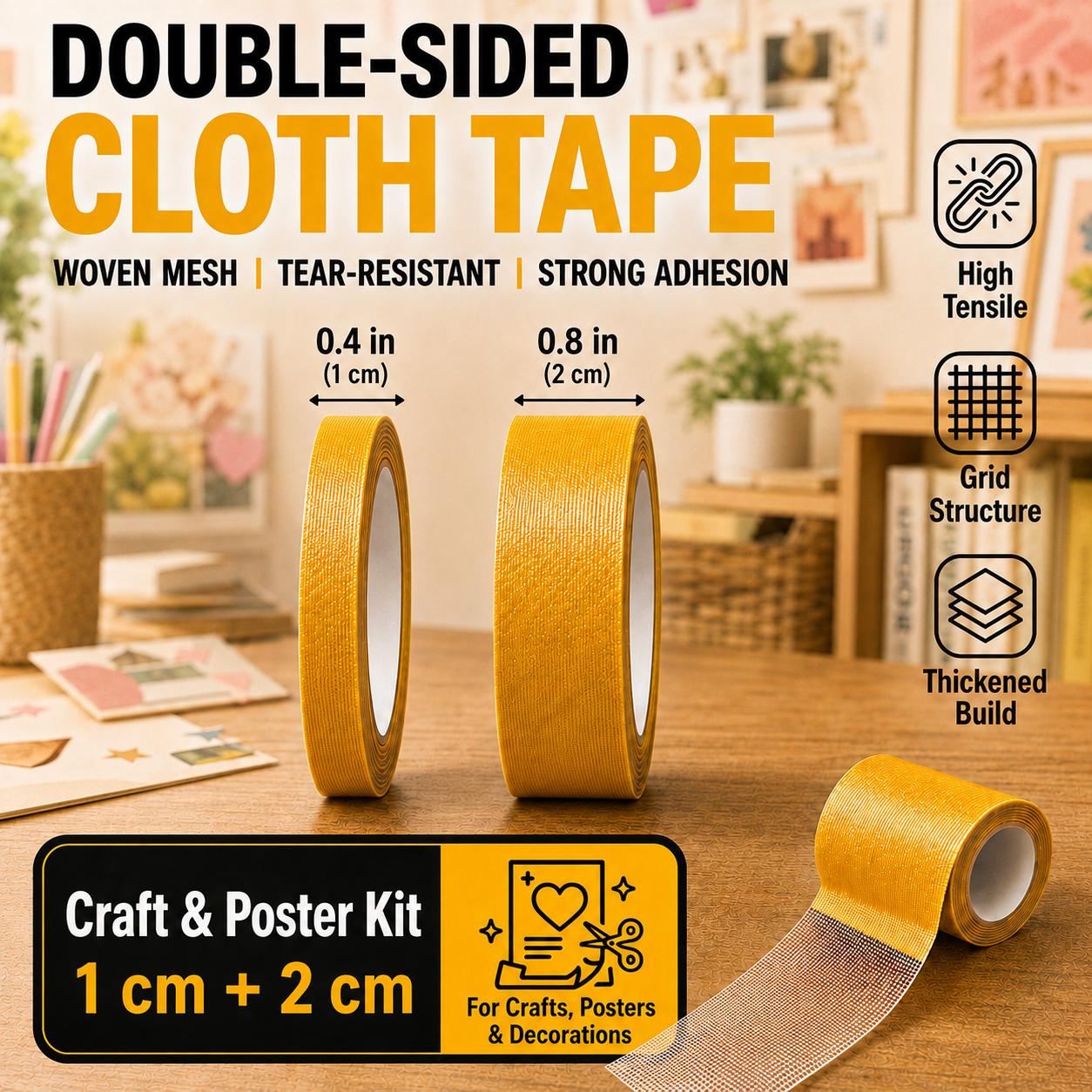 Heavy-Duty Double-Sided Cloth Tape