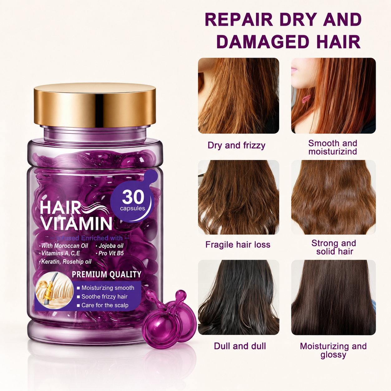 Hair Smoothing Serum Capsules